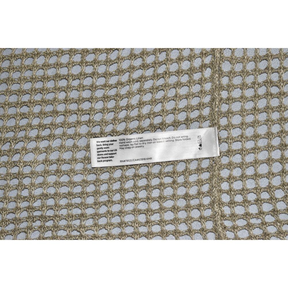 A5 NEW EILEEN FISHER Open Stitch Longline Organic Linen Cardigan Size S/M P/M - Picture 7 of 7